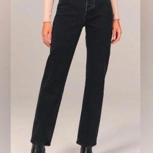 Abercrombie Dad Jeans Size 25 Washed Black